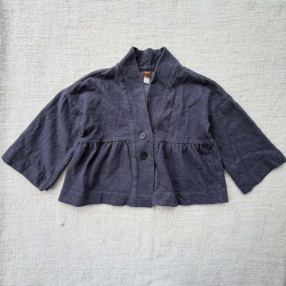 Tea Collection Navy Knit Cropped Jacket VGUC 7